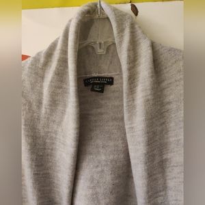 XL Carole Little Heather Grey 100% Merino Wool Cardigan